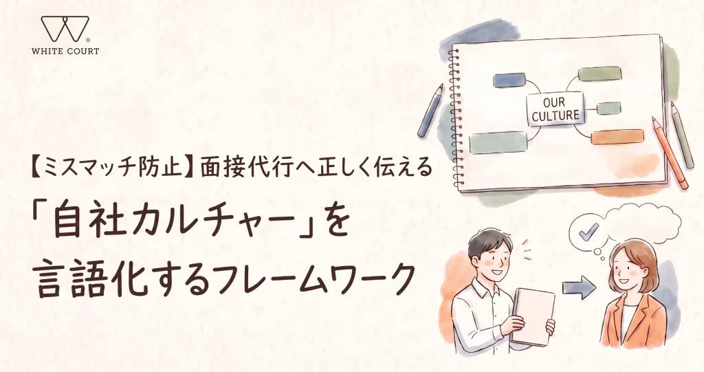 alt="【ミスマッチ防止】面接代行へ正しく伝える「自社カルチャー」を言語化するフレームワーク"