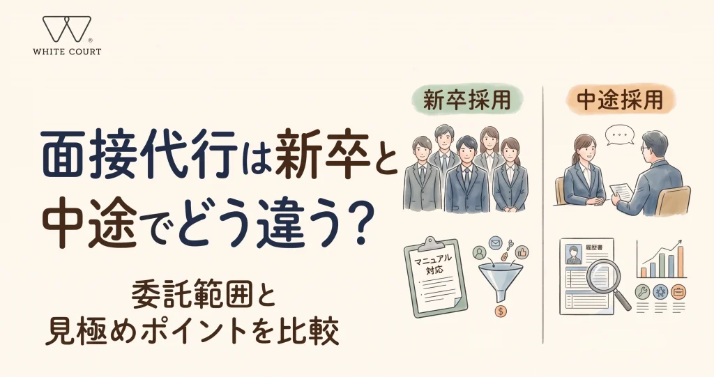 #5 面接代行は新卒と中途でどう違う？委託範囲と見極めポイントを比較のイメージ